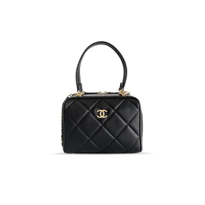 CHANEL LEATHER MATELASSE BOWLING BAG LAMBSKIN (21*15*12cm)